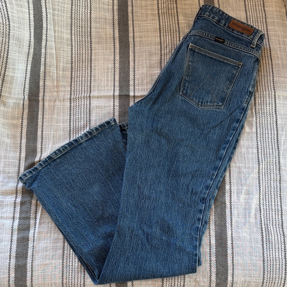 Wrangler Dark Blue Flare Denim Jeans
